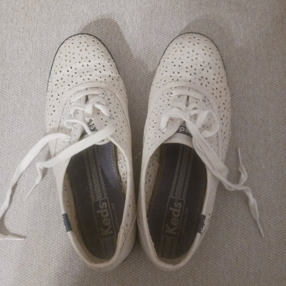 Keds Cream Perforated Sneakers